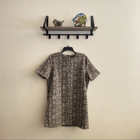 Zara Woman sz:XL Snakeskin Patterned Mini Dress - Picture 2 of 10